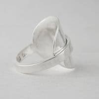 Handmade Antique Sterling Silver Chunky Lace Pattern Spoon Ring date 1931