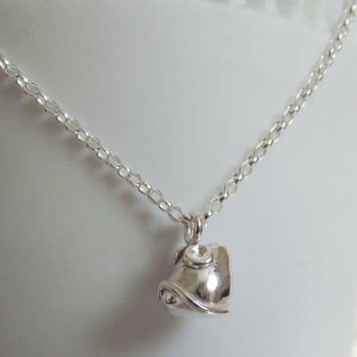 Handmade Solid Sterling Silver Tiny Cute 3D Mouse Pendant with Sterling Chain