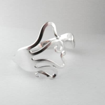 Handmade Sterling Silver Abstract Swirl Fork Bracelet Bangle date 1795 (230 years old)