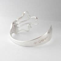 Handmade Sterling Silver Heart Swirl Fork Bracelet Bangle date 1777 (248 years old)