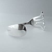 Handmade Sterling Silver Heart Swirl Fork Bracelet Bangle date 1777 (248 years old)