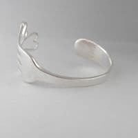 Handmade Sterling Silver Heart Swirl Fork Bracelet Bangle date 1777 (248 years old)