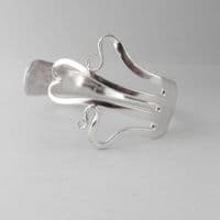 Handmade Sterling Silver Heart Swirl Fork Bracelet Bangle date 1777 (248 years old)