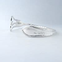 Handmade Sterling Silver Swirl Heart Fork Bracelet Bangle Antique Sheffield 1912