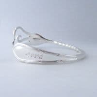 Handmade Sterling Silver Swirl Heart Fork Bracelet Bangle Antique Sheffield 1912