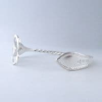 Handmade Sterling Silver Swirl Heart Fork Bracelet Bangle Antique Sheffield 1912