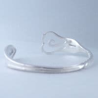 Handmade Sterling Silver Swirl Heart Fork Bracelet Bangle Antique Sheffield 1912