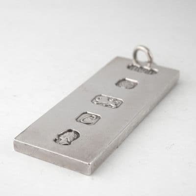 Large Vintage Sterling Silver Ingot Hallmark Sheffield 1977 Jubilee