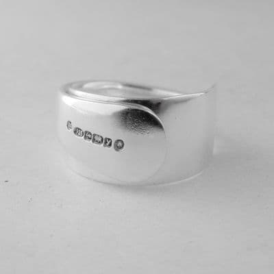 Silver Butter Spreader Spoon Ring Sterling Handmade Coronation Hallmark 2023