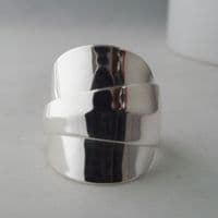 Spoon Ring Sterling Silver Chunky Stunningly Simple Handmade Antique dated 1916