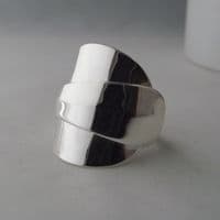 Spoon Ring Sterling Silver Chunky Stunningly Simple Handmade Antique dated 1916
