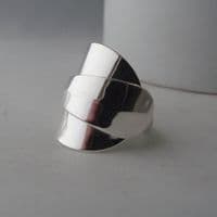 Spoon Ring Sterling Silver Chunky Stunningly Simple Handmade Antique dated 1916