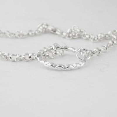 Sterling Silver Friendship Bracelet Wavy Circle Handmade Eternal Love Infinity