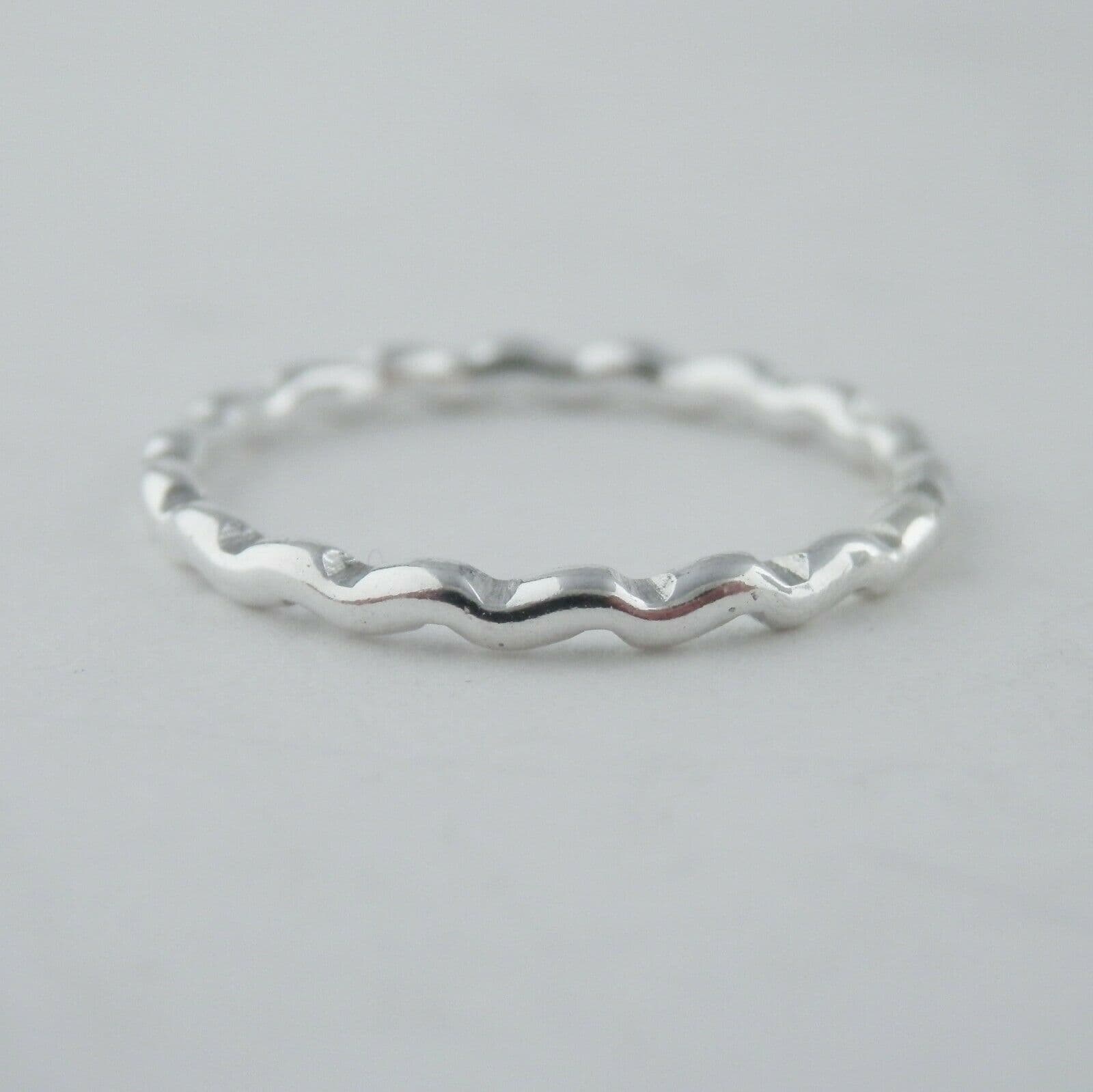 Handmade Sterling Silver Beaded Stacking Ring – 1.5mm Thin, Size Adjustable, Perfect For Layering