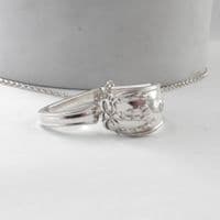 Sterling Silver Large Floating Heart Spoon Pendant Handmade NHS 2021 Hallmark Necklace