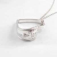 Sterling Silver Large Floating Heart Spoon Pendant Handmade NHS 2021 Hallmark Necklace