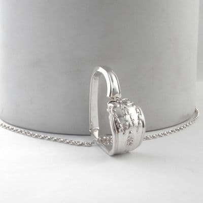 Sterling Silver Large Floating Heart Spoon Pendant Handmade NHS 2021 Hallmark Necklace