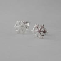 Sterling Silver Snowflake Earrings Stunning Handmade Studs