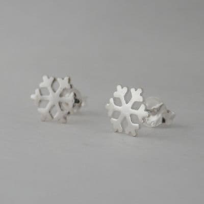 Sterling Silver Snowflake Earrings Stunning Handmade Studs