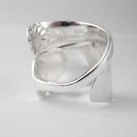 Sterling Silver Spoon Handmade Antique Butter Spreader Ring dated 1909