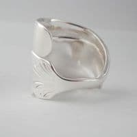 Sterling Silver Spoon Handmade Antique Butter Spreader Ring dated 1909