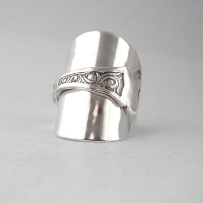 Sterling Silver Swirl Pattern Spoon Ring Handmade 925 Hallmark 2025