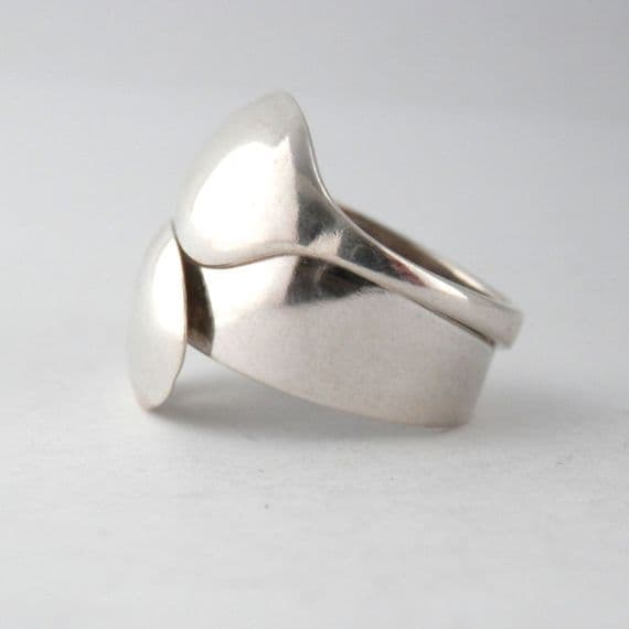 Stunning Gift Handmade Antique Sterling Silver Sugar Tong Spoon Ring dated 1908