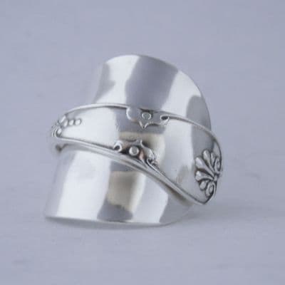 Stunning Handmade Antique Sterling Silver Chunky Spoon Ring date 1904