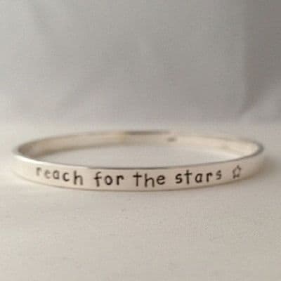 Stunning Handmade Name Date Message Solid Sterling Silver Personalised Bangle
