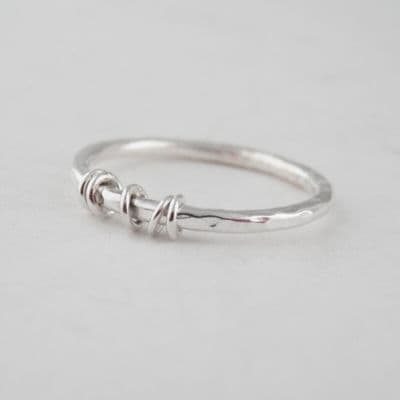 Stunning Handmade Sterling Silver 925 Fidget Anxiety Stacking Ring 1.8mm