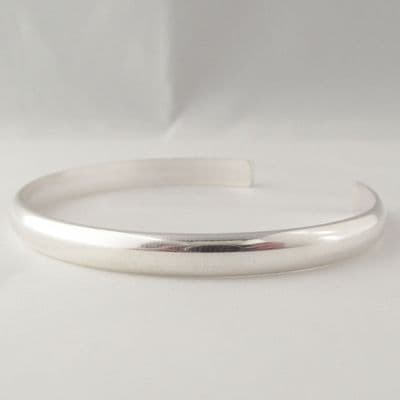 Stunningly Simple Handmade Solid Sterling Silver Cuff Torque Bangle 6mm wide