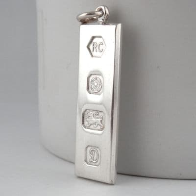 Stunningly Simple Vintage Sterling Silver Ingot Hallmark Sheffield 1978