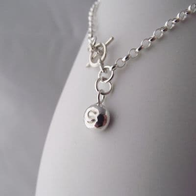 Unique Handmade Solid Sterling Silver Bubble Personalised Nugget Charm Bracelet