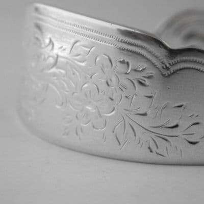 Unusual Handmade Victorian Antique Sterling Silver Butter Spreader Bracelet dated 1896