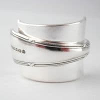 Unusual Heavy Folded Spoon Ring Sterling Jubilee Hallmark 2022