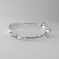 Victorian Hallmark Sterling Silver Apostle Bangle Sugar Tong Handmade Bracelet dated 1891