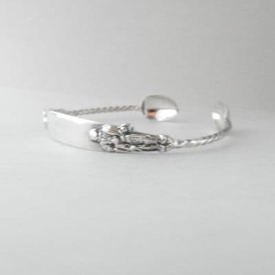Victorian Hallmark Sterling Silver Apostle Bangle Sugar Tong Handmade Bracelet dated 1891