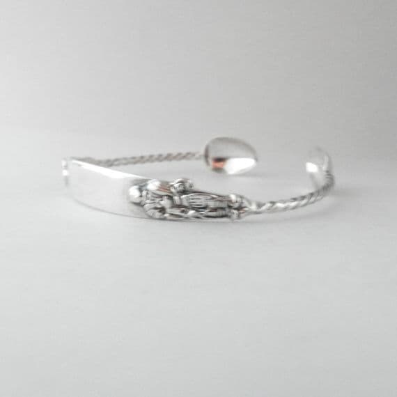 Victorian Hallmark Sterling Silver Apostle Bangle Sugar Tong Handmade Bracelet dated 1891