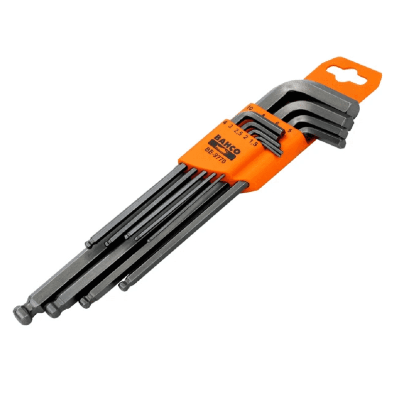 Bahco BE9770 Metric Long Ball End Hex LKey Set 9 Piece
