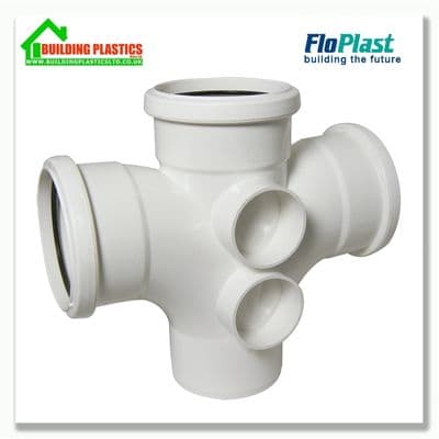 110mm 92.5 DEGREE DOUBLE BRANCH WHITE