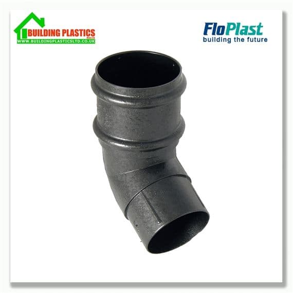 112.5 degree Bend 68mm Round Pipe Cast Iron Effect | Building Plastics Tele 0333 050 0585
