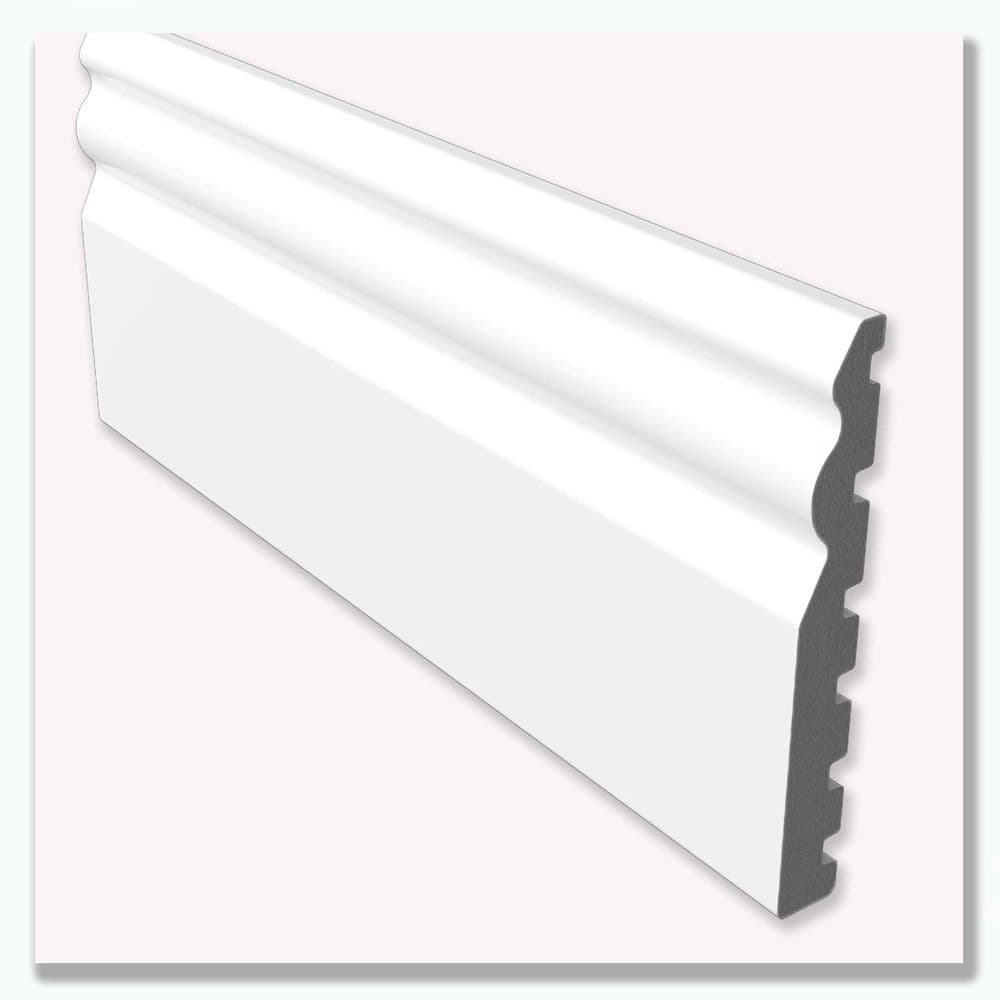 100mm Bullnose Plastic Skirting Board 2.9m White Building Plastics