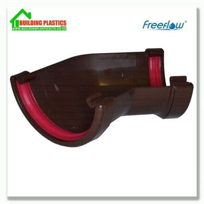 135 degree angle 112mm Half Round Gutter Brown