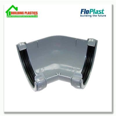 135 degree angle 112mm Half Round Gutter Grey