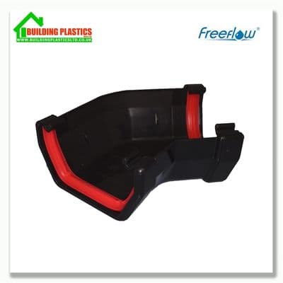 135 Degree Angle 114mm Square Line Gutter Black