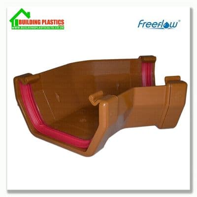 135 Degree Angle 114mm Square Line Gutter Caramel | Freeflow