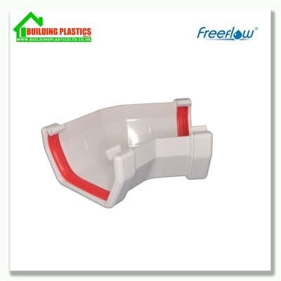135 Degree Angle 114mm Square Line Gutter White