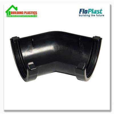 135 degree Angle 76mm Floplast MiniFlo Black