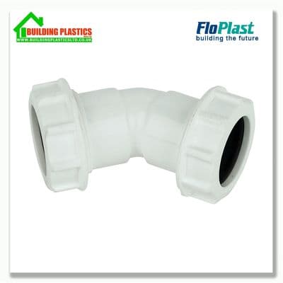 135 Degree Bend 32mm Compression Waste White