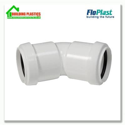 135 Degree Bend (45°) 40mm Push-fit Waste System White